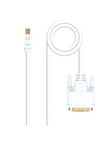 Nanocable Cable conversor Mini DP a DVI, Mini DP M - DVI M, Blanco, 2.0 M
