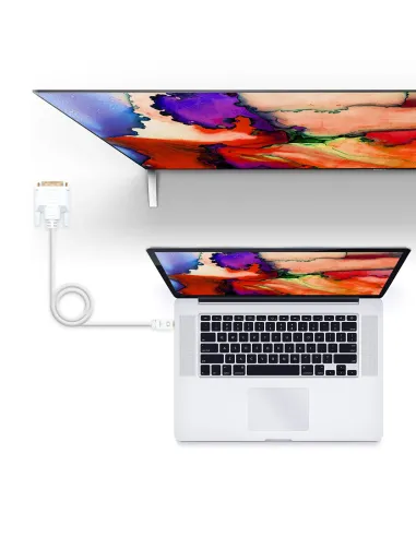 Nanocable Cable conversor Mini DP a DVI, Mini DP M - DVI M, Blanco, 2.0 M