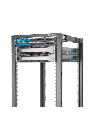 StarTech.com Rack 42U Móvil de Marco Abierto de 4 Columnas para Servidores - Rack de Cuatro Columnas de 19 Pulgadas para Equipo