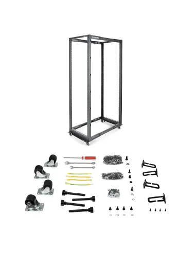 StarTech.com Rack 42U Móvil de Marco Abierto de 4 Columnas para Servidores - Rack de Cuatro Columnas de 19 Pulgadas para Equipo