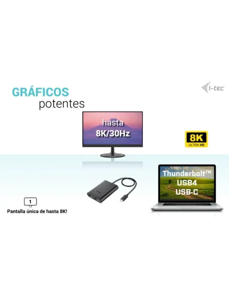 i-tec USB-C Dual 4K 60Hz (single 8K 30Hz) DP Video Adapter