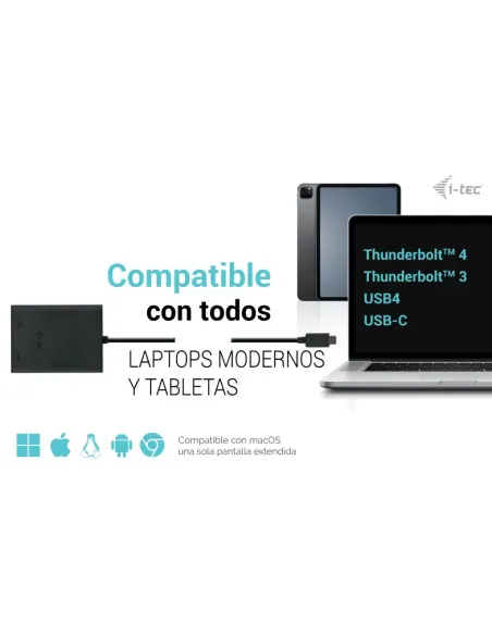 i-tec USB-C Dual 4K 60Hz (single 8K 30Hz) HDMI Video Adapter