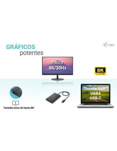 i-tec USB-C Dual 4K 60Hz (single 8K 30Hz) HDMI Video Adapter