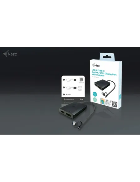 i-tec USB-A USB-C Dual 4K 60 Hz DisplayPort Video Adapter