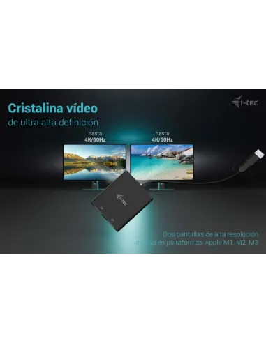 i-tec USB-A USB-C Dual 4K 60 Hz DisplayPort Video Adapter