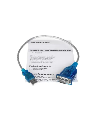 StarTech.com Cable Adaptador USB a Serie RS232 de 1 Puerto Serial DB9 - Macho a Macho