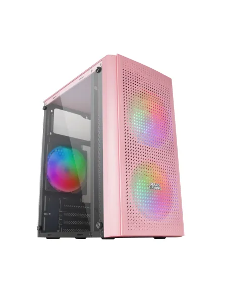 Mars Gaming MC300P Rosa, Caja PC Micro ATX, Cristal Templado, Frontal MESH, 3xVentilador FRGB