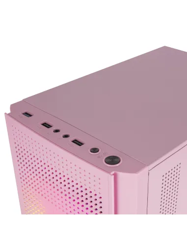 Mars Gaming MC300P Rosa, Caja PC Micro ATX, Cristal Templado, Frontal MESH, 3xVentilador FRGB