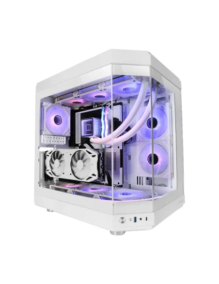 Mars Gaming MC-3T, Caja Gaming Custom ATX, Triple Ventana Cristal Templado Continuo, Soporte Refrigeración Líquida Completo,