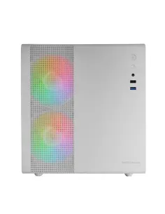 Mars Gaming MC-400, Caja Gaming Compacta Micro-ATX, Ventana Lateral Completa Cristal Templado, 3X Ventiladores FRGB 120mm,