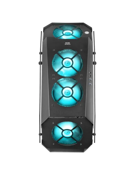 Mars Gaming MC51, Caja PC Gaming ATX, Doble Cristal Templado, 5x Ventilador RGB 12cm, Negro