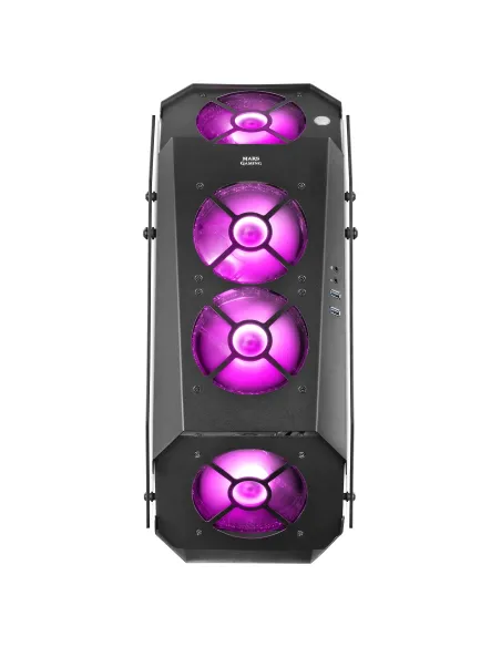 Mars Gaming MC51, Caja PC Gaming ATX, Doble Cristal Templado, 5x Ventilador RGB 12cm, Negro