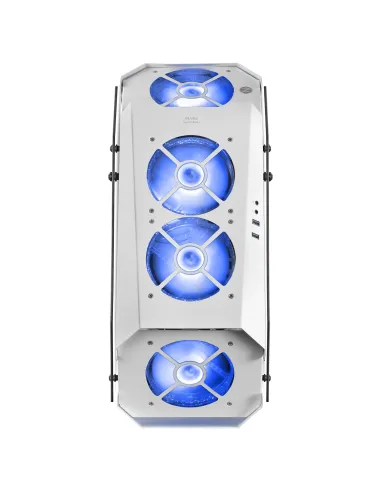 Mars Gaming MC51W, Caja PC Gaming ATX, Doble Cristal Templado, 5x Ventilador RGB 12cm, Blanco