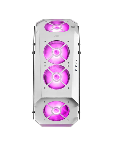 Mars Gaming MC51W, Caja PC Gaming ATX, Doble Cristal Templado, 5x Ventilador RGB 12cm, Blanco