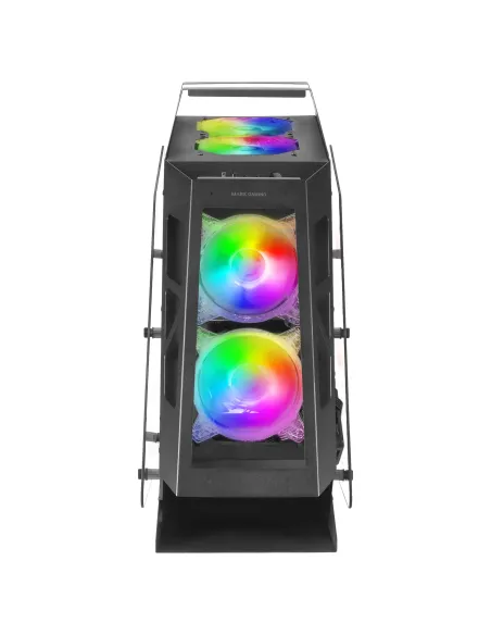Mars Gaming MC61, Caja PC Gaming Compacta Micro-ATX, 4 Ventiladores 12cm, ARGB Chroma, Doble Ventana Cristal Templado, Negro