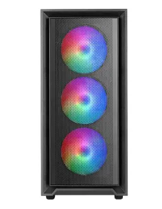 Mars Gaming MC-AIR, Caja Gaming ATX, 4x Ventiladores FRGB Rainbow 120mm, Panel Frontal Mesh, Ventana Lateral Completa Cristal