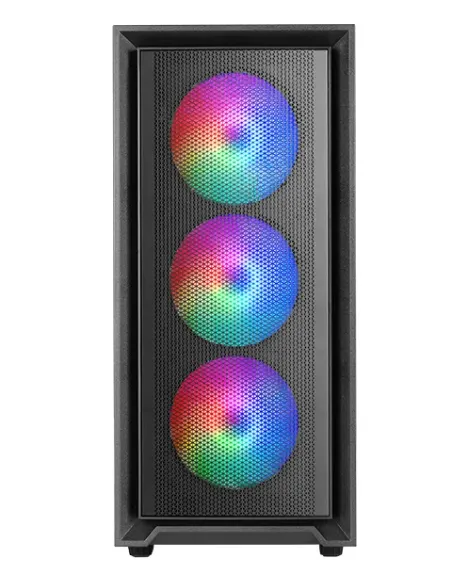 Mars Gaming MC-AIR, Caja Gaming ATX, 4x Ventiladores FRGB Rainbow 120mm, Panel Frontal Mesh, Ventana Lateral Completa Cristal