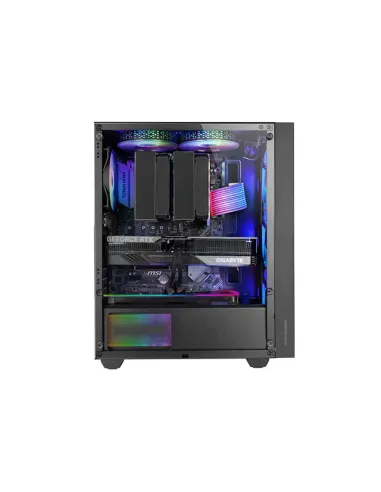 Mars Gaming MC-AIR, Caja Gaming ATX, 4x Ventiladores FRGB Rainbow 120mm, Panel Frontal Mesh, Ventana Lateral Completa Cristal