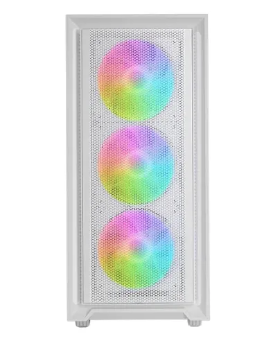 Mars Gaming MC-AIR, Caja Gaming ATX, 4x Ventiladores FRGB Rainbow 120mm, Panel Frontal Mesh, Ventana Lateral Completa Cristal