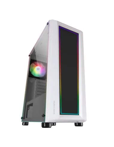 Mars Gaming MC-ART Blanco, Caja PC Gaming ATX, Doble Cristal Templado Dibujable, ARGB 12 Modos, Ventilador 12 cm