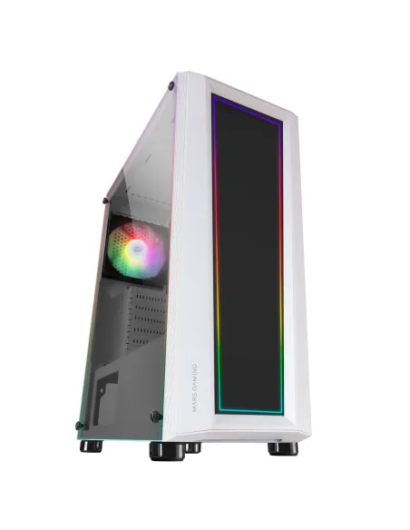Mars Gaming MC-ART Blanco, Caja PC Gaming ATX, Doble Cristal Templado Dibujable, ARGB 12 Modos, Ventilador 12 cm