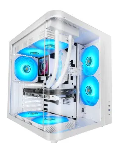 Mars Gaming MC-CURVW Midi Tower Negro, Blanco