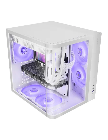 Mars Gaming MC-CURVW Midi Tower Negro, Blanco