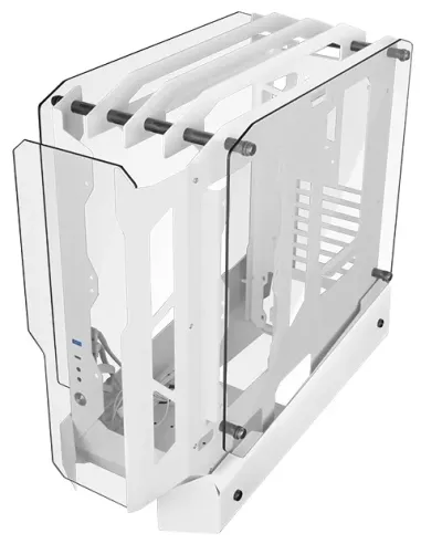 Mars Gaming MC-EDGE, Caja Gaming ATX, Diseño Open Air, Triple Panel Cristal Templado, Semitorre PC Soporte Refrigeración