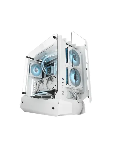 Mars Gaming MC-EDGE, Caja Gaming ATX, Diseño Open Air, Triple Panel Cristal Templado, Semitorre PC Soporte Refrigeración