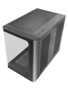 Mars Gaming MC-FUSION, Caja Gaming ATX, Ventana Lateral Completa y Frontal Curvo Cristal Templado Continuo, Semitorre PC Doble