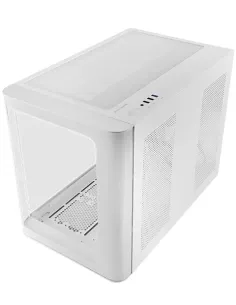 Mars Gaming MC-FUSIONM, Caja Gaming Micro-ATX, Ventana Lateral y Frontal Curvo de Cristal Templado Continuo, Minitorre PC Doble