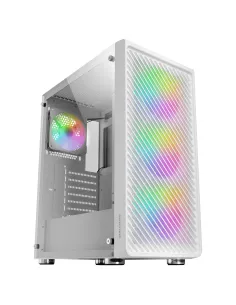 Mars Gaming MC-F, Semitorre Gaming ATX, Ventana Completa Cristal Templado, Frontal Metal-Mesh, 4X Ventiladores ARGB 120mm,