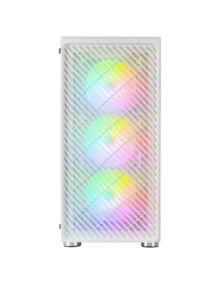 Mars Gaming MC-F, Semitorre Gaming ATX, Ventana Completa Cristal Templado, Frontal Metal-Mesh, 4X Ventiladores ARGB 120mm,