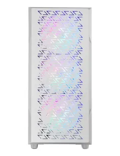 Mars Gaming MC-GEO, Caja Gaming ATX, 4x Ventiladores FRGB Rainbow 12cm, Panel Frontal Mesh Geométrico, Ventana Lateral Cristal