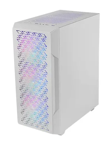 Mars Gaming MC-GEO, Caja Gaming ATX, 4x Ventiladores FRGB Rainbow 12cm, Panel Frontal Mesh Geométrico, Ventana Lateral Cristal