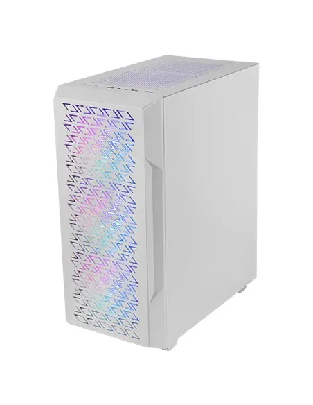 Mars Gaming MC-GEO, Caja Gaming ATX, 4x Ventiladores FRGB Rainbow 12cm, Panel Frontal Mesh Geométrico, Ventana Lateral Cristal