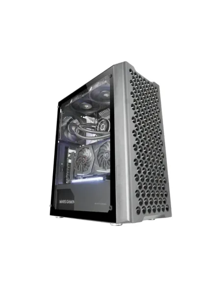 Mars Gaming MC-iPRO, Caja Profesional ATX, Rejilla Frontal de Malla 3D, Ventana Lateral Cristal Templado, Ventilador FDB