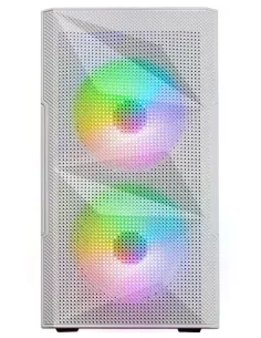 Mars Gaming MC-ME Blanco, Caja Gaming Compacta MicroATX, Ventana Lateral Completa Cristal Templado, Diseño Frontal Total-Mesh