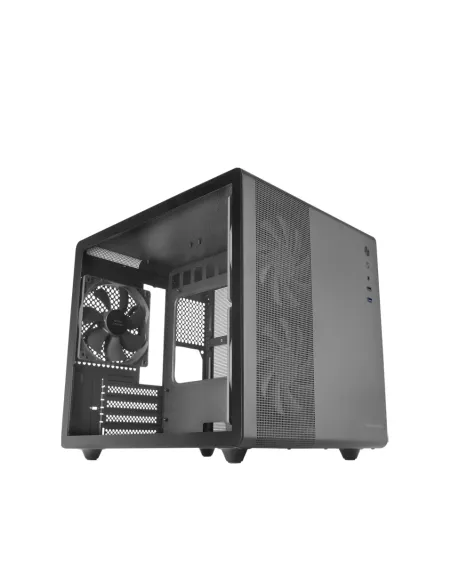 Mars Gaming MC-MPRO Negro, Caja Profesional Compacta Micro-ATX, Ventana Lateral Completa Cristal Templado, 3x Ventiladores