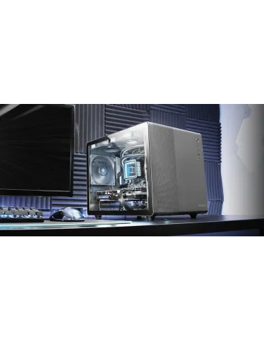 Mars Gaming MC-MPRO Negro, Caja Profesional Compacta Micro-ATX, Ventana Lateral Completa Cristal Templado, 3x Ventiladores