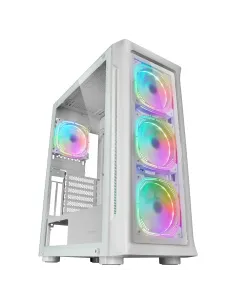 Mars Gaming MC-NEO, Torre Gaming XXL E-ATX, Ventana Lateral y Frontal Cristal Templado, 4X Ventiladores ARGB 120mm + Ventilador
