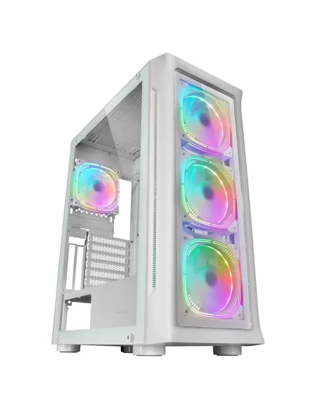 Mars Gaming MC-NEO, Torre Gaming XXL E-ATX, Ventana Lateral y Frontal Cristal Templado, 4X Ventiladores ARGB 120mm + Ventilador