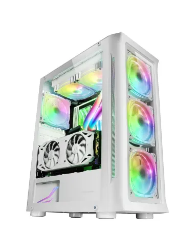 Mars Gaming MC-NEO, Torre Gaming XXL E-ATX, Ventana Lateral y Frontal Cristal Templado, 4X Ventiladores ARGB 120mm + Ventilador
