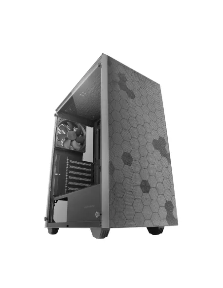Mars Gaming MC-Q3, Caja Semitorre ATX, Ventana Lateral Completa Cristal Templado, Doble Rejilla Magnética Antipolvo Frontal +