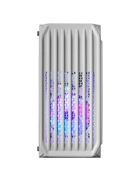 Mars Gaming MC-S2, Caja PC Compacta Gaming Micro-ATX, 2 Ventiladores FRGB Raibow con Rejilla Frontal, Ventana Lateral Completa,