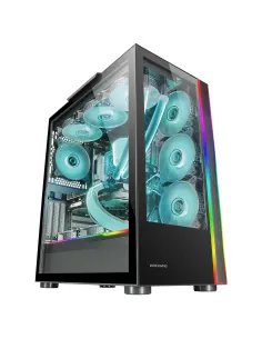 Mars Gaming MC-ULT, Caja Gaming Custom XXL E-ATX, Doble Cristal Templado 90º Sin Marco + Puerta Lateral, Soporte Completo