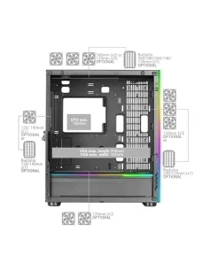 Mars Gaming MC-ULT, Caja Gaming Custom XXL E-ATX, Doble Cristal Templado 90º Sin Marco + Puerta Lateral, Soporte Completo 2