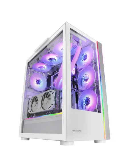 Mars Gaming MC-ULT, Caja Gaming Custom XXL E-ATX, Doble Cristal Templado 90º Sin Marco + Puerta Lateral, Soporte Completo