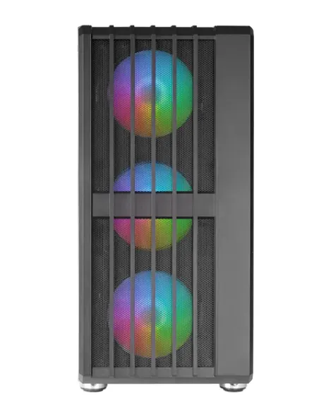 Mars Gaming MC-VAULT, Caja Gaming ATX, 4x Ventiladores ARGB 120mm, Panel Frontal Mesh con Diseño Vertical, Ventana Lateral