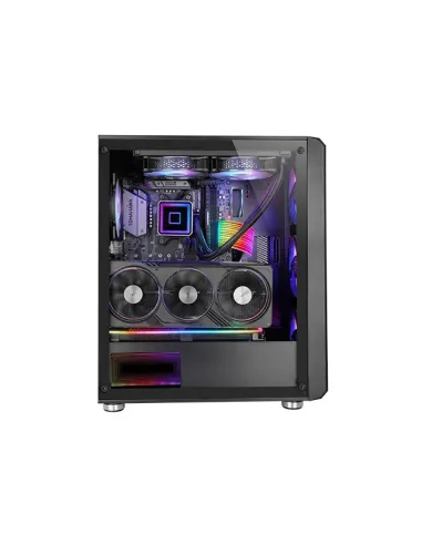 Mars Gaming MC-VAULT, Caja Gaming ATX, 4x Ventiladores ARGB 120mm, Panel Frontal Mesh con Diseño Vertical, Ventana Lateral